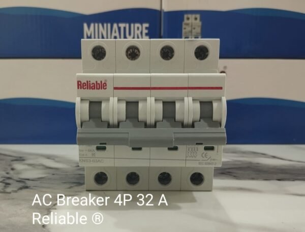 4P 32A AC, Reliable Breaker MCB, C type, 230/400V~ 50HZ/60HZ Miniature Circuit Breaker By Reliable Electric - Image 2