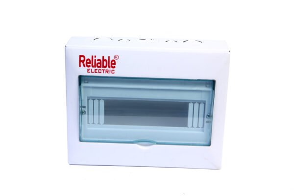 10-11 Ways Surface Mounted ABS Cover Metal Base Distribution Box, For MCB Breakers, IP30, AC Distribution Box, DC Distribution Box, By Reliable Electric