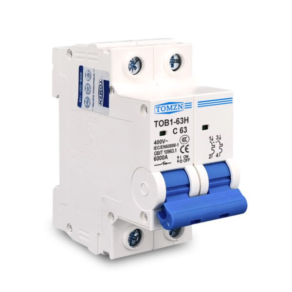 2P, 20A, 25A, 32A, 63A, Tomzn AC Breaker MCB TOB1-63, C type 230/400V~ 50HZ/60HZ Miniature Circuit Breaker By Reliable Electric - Image 2
