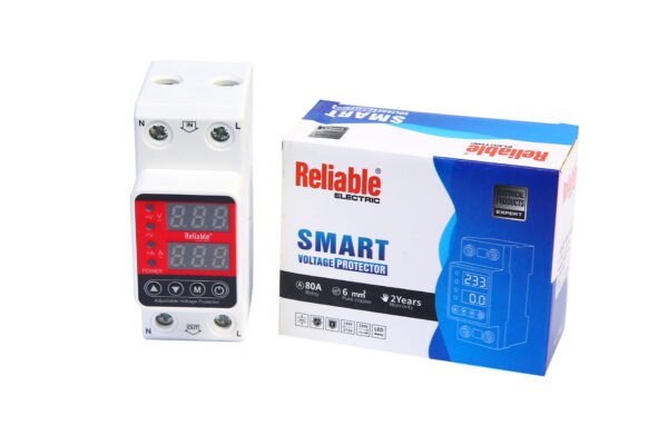 2P VA 80A, VA Control Device, Reliable Din rail, adjustable Over Under Voltage, current limit protection, Relay, VA Protector 2P By Reliable Electric