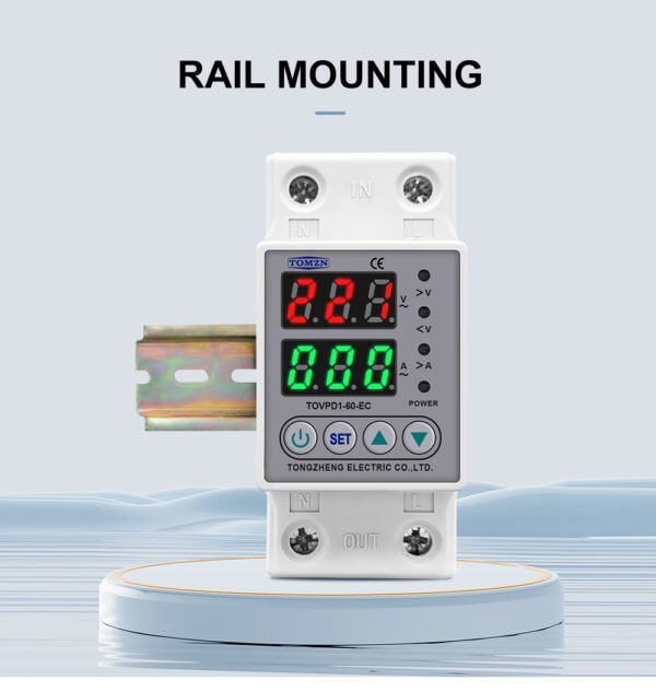 2P VA 63A, VA Control Device, TOMZN Din rail, adjustable Over Under Voltage, current limit protection, Relay, VA Protector 2P By Reliable Electric - Image 4