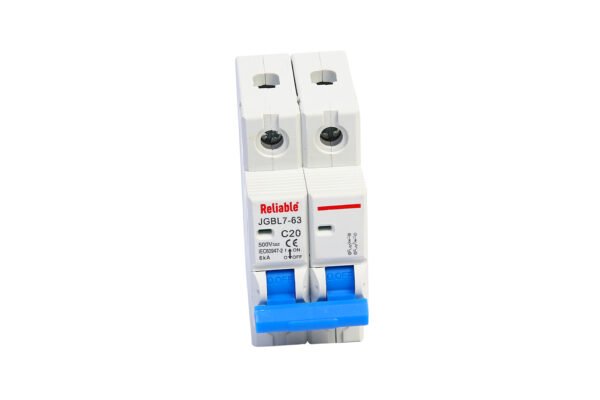 2P DC MCB 500V, 20A, Direct Current Breaker Reliable Miniature Circuit Breaker For Solar PV System By Reliable Electric