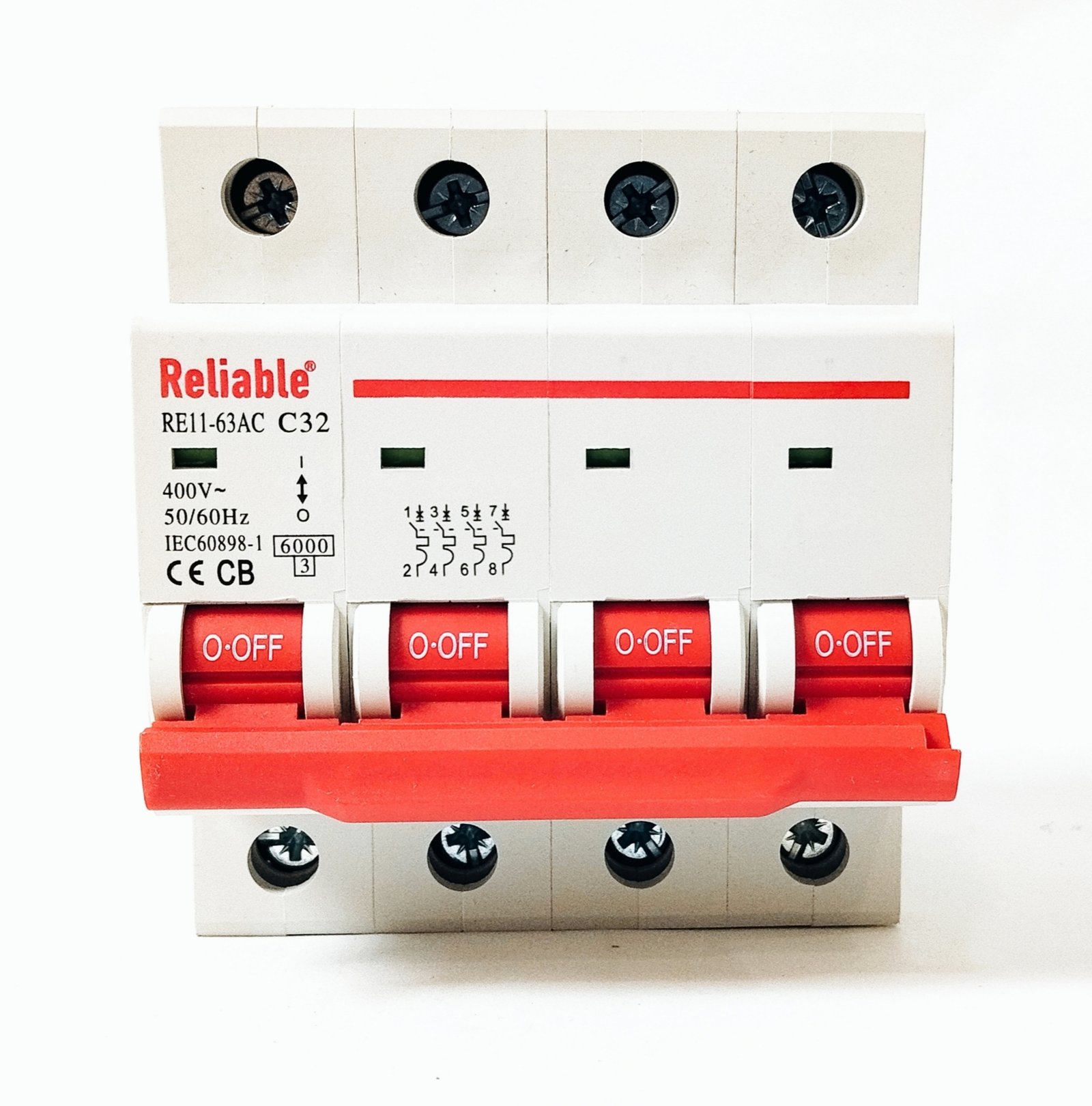 4P 32A, 63A AC, Reliable Breaker MCB, C type, 230/400V~ 50HZ/60HZ Miniature Circuit Breaker By Reliable Electric