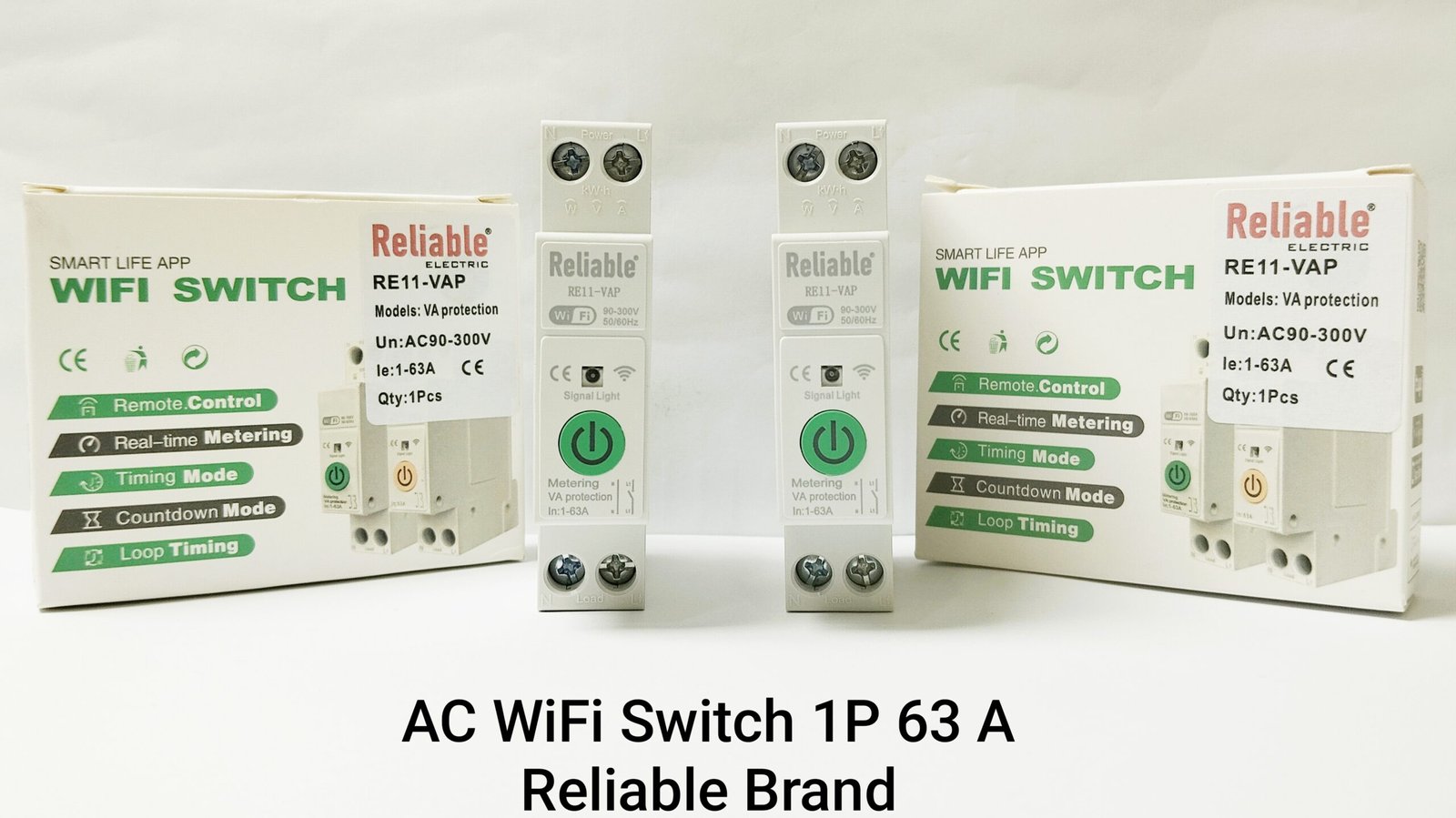63A Wifi Switch, Reliable, 110V 220V, WIFI Smart Energy Meter Kwh Metering, Monitoring Circuit Breaker, Timer Relay Smart Home 63A, VA Control Device, Relay, VA Protector option, 2P, Work With Google Home, Tuya, Smart Life, Alexa, Wifi, Bluetooth, ZigBee, TMALL Genie, Xiaoai Classmate, ISO/Android By Reliable Electric