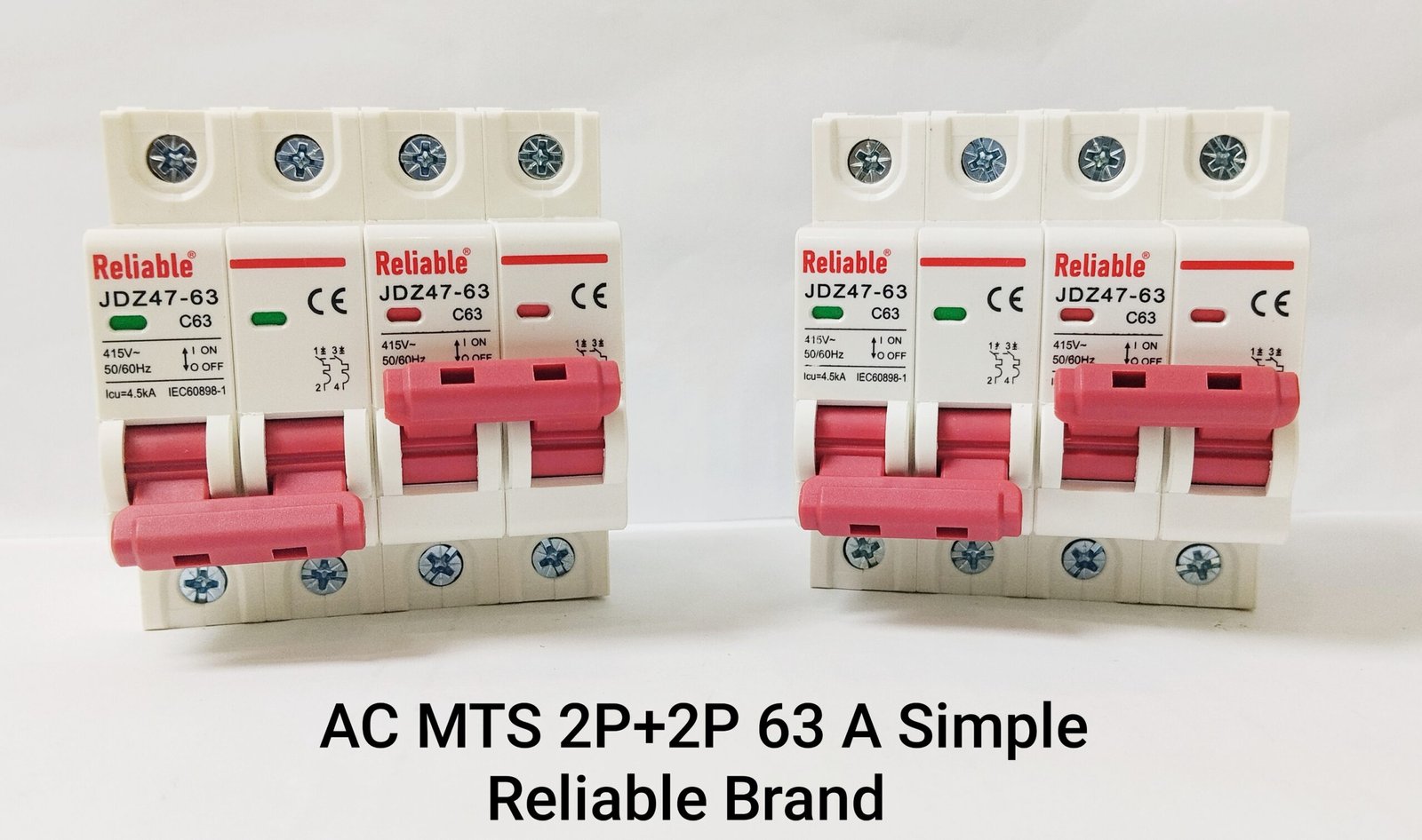 2P+2P MTS 63A Reliable, Dual Power Manual Transfer switch, 2P 63A AC Change Over Breaker Type, Isolating Switch, By Reliable Electric - Image 3