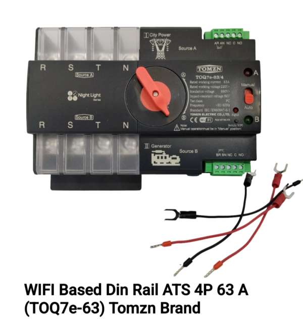 External Ats Timer Wifi, 4P 125A ATS, New Black Model, TOMZN Din Rail, App EWelink WIFI ...